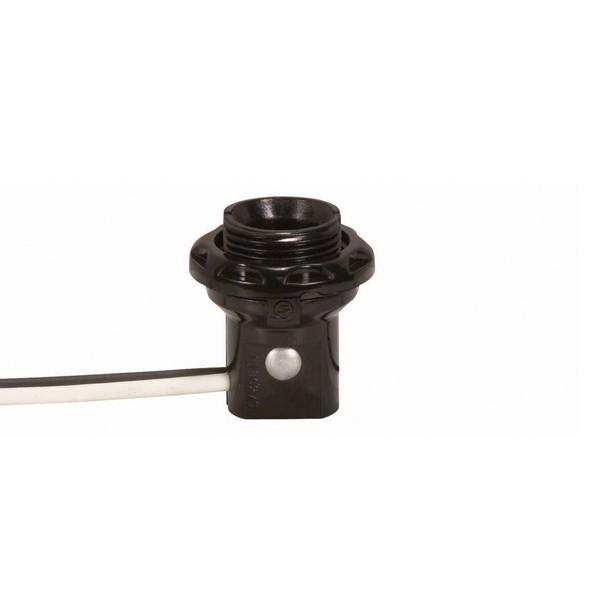 Phenolic Threaded Candelabra Socket With Shoulder And Phenolic Ring; 1-1/4&#34; Height; 8&#34; AWM