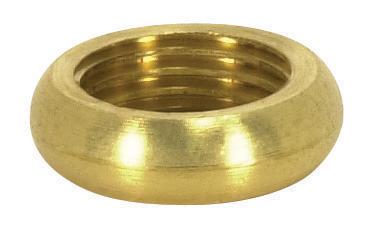 Brass Round Beaded Locknut; 1/8 IP; 9/16&#34; Diameter; 5/32&#34; Thick; Unfinished