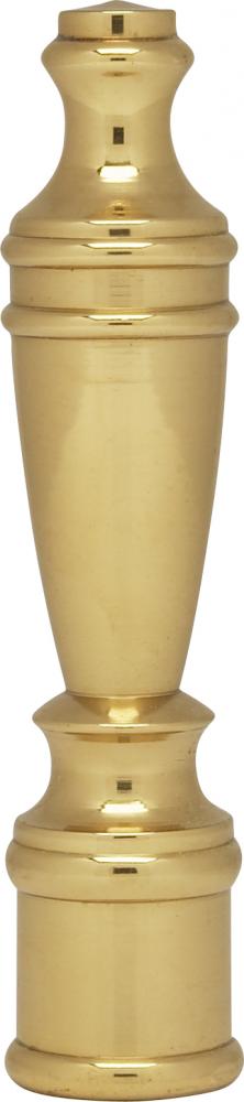 Large Spindle Finial; 2-3/8&#34; Height; 1/4-27; Polished Brass Finish