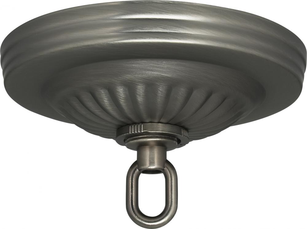 Ribbed Canopy Kit; Brushed Pewter Finish; 5&#34; Diameter; 1-1/16&#34; Center Hole; Includes