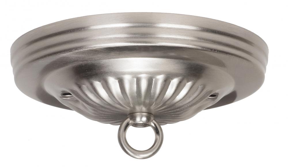 Ribbed Canopy Kit; Brushed Nickel Finish; 5&#34; Diameter; 7/16&#34; Center Hole; 2-8/32 Bar Holes;