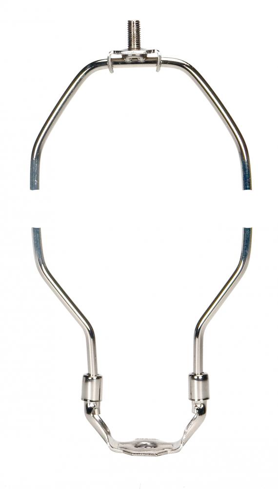 Heavy Duty Harp; Polished Nickel Finish; 9-1/2&#34; Height; 1/8 IP Saddle; 1/4-27 Thread; 125 Carton