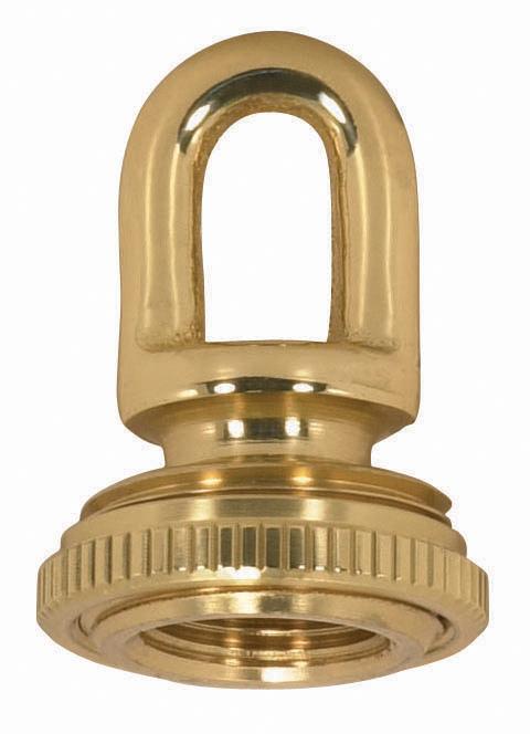 3/8 IP Cast Brass Screw Collar Loop With Ring; Fits 1&#34; Canopy Hole; 1-1/8&#34; Ring Diameter;