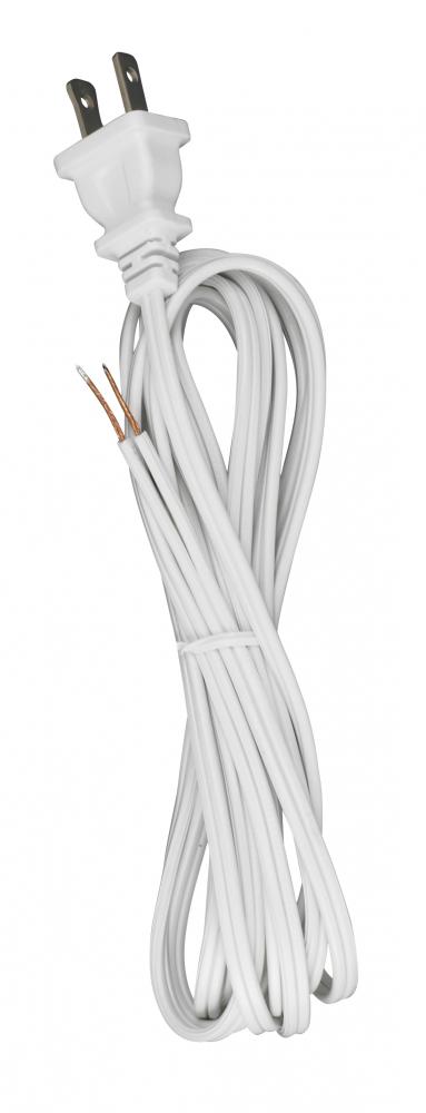 10 Foot 18/2 SPT-1 105C Cord Set; White Finish; 48&#34; Hank; 150 Carton; Molded Polarized Plug;