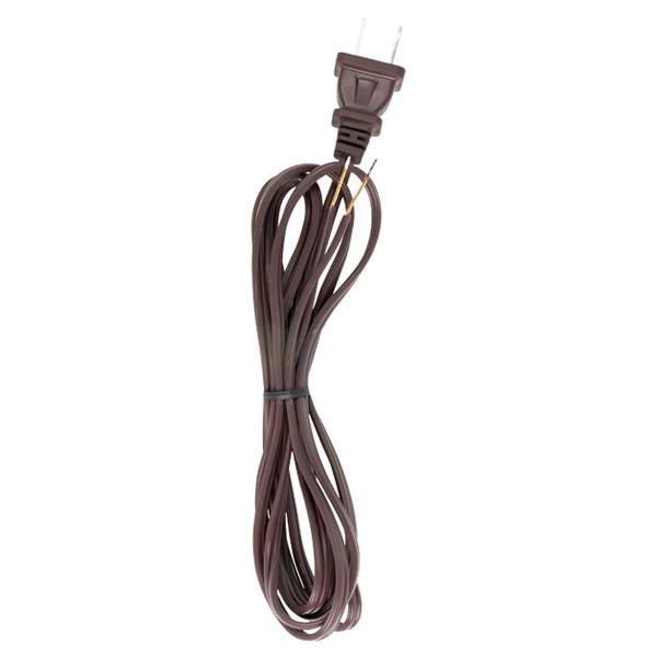 7 Foot 18/2 SPT-1 105C Cord Set; Brown Finish; 36&#34; Hank; 200 Carton; Molded Polarized Plug;