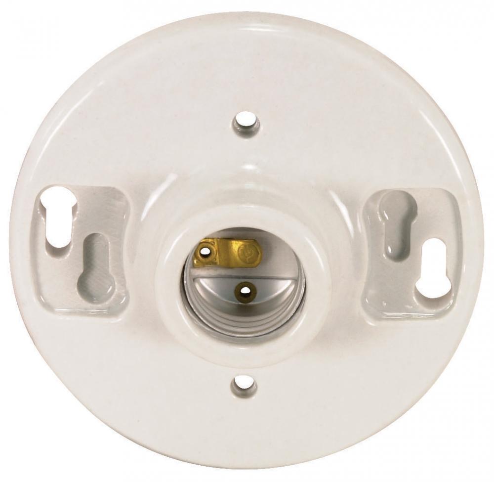 Medium baseGlazed Porcelain Ceiling Receptacle; Screw Terminals; 4-3/8&#34; Diameter; 660W; 250V