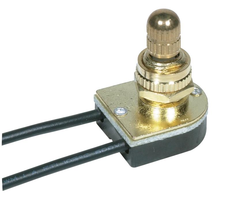 On-Off Metal Rotary Switch; 3/8&#34; Metal Bushing; Single Circuit; 6A-125V, 3A-250V Rating; Brass