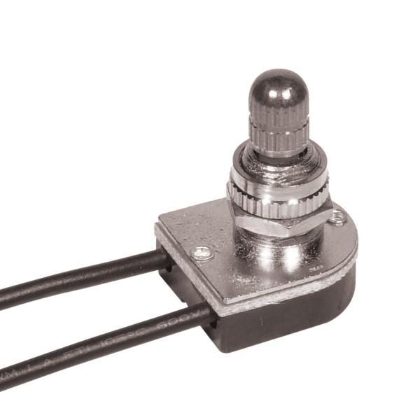 On-Off Metal Rotary Switch; 3/8&#34; Metal Bushing; Single Circuit; 6A-125V, 3A-250V Rating; Nickel