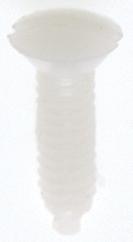 Plastic Switchplate Screw; 6/32; White Plastic; 1/2&#34; Length