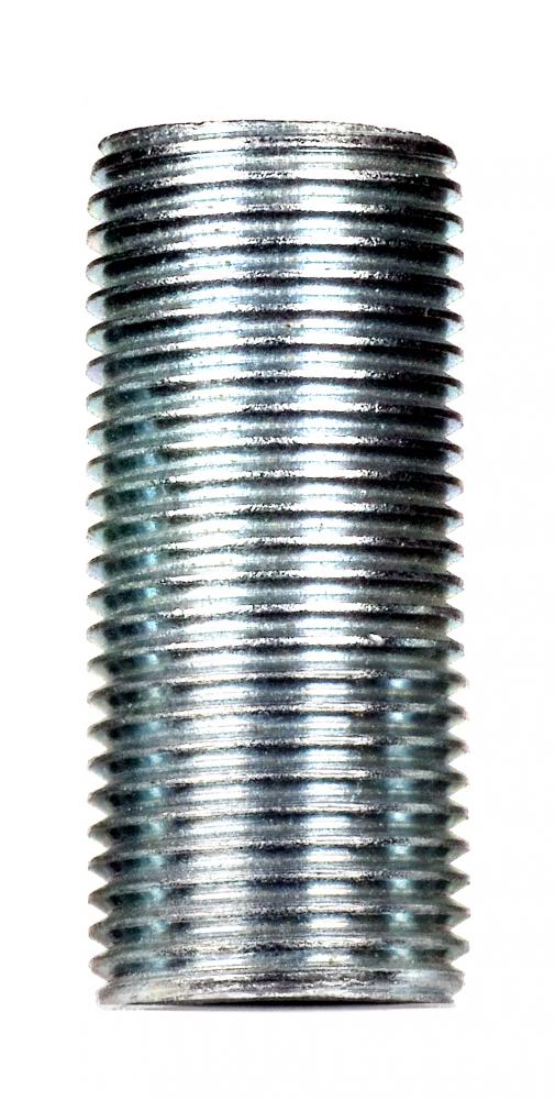 3/8 IP Steel Nipple; Zinc Plated; 1-1/2&#34; Length; 5/8&#34; Wide