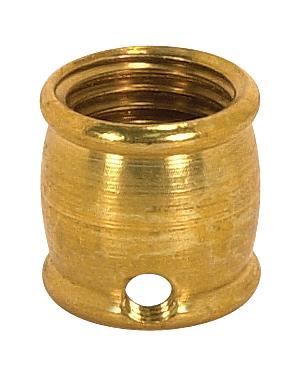 Brass Coupling; 1/2&#34; Long; 1/4 F x 1/8 Slip; 8/32 Hole; Burnished And Lacquered