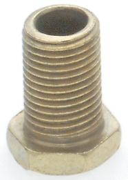 Steel Hexagon Head Nipple; Brass Plated; 1/8 IP; 1/2&#34; x 5/8&#34; Overall