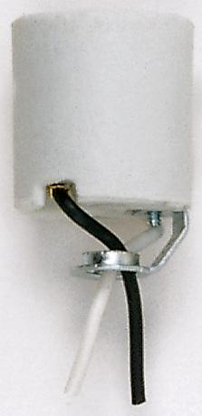 Keyless Porcelain Socket With Hickey; 10&#34; Leads; Unglazed; 660W; 250V