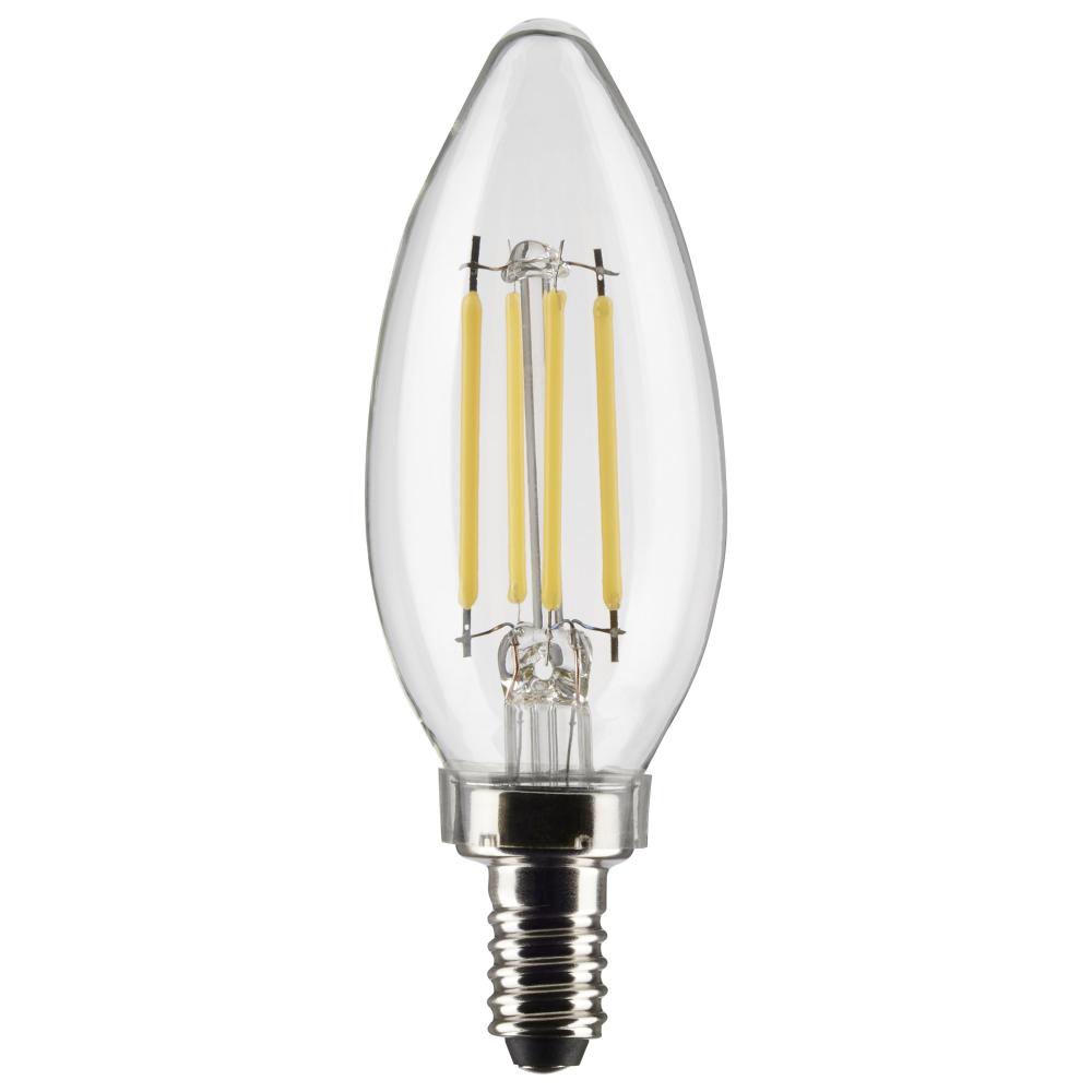 4 Watt B11 LED; Clear; Candelabra base; 90 CRI; 3500K; 120 Volt