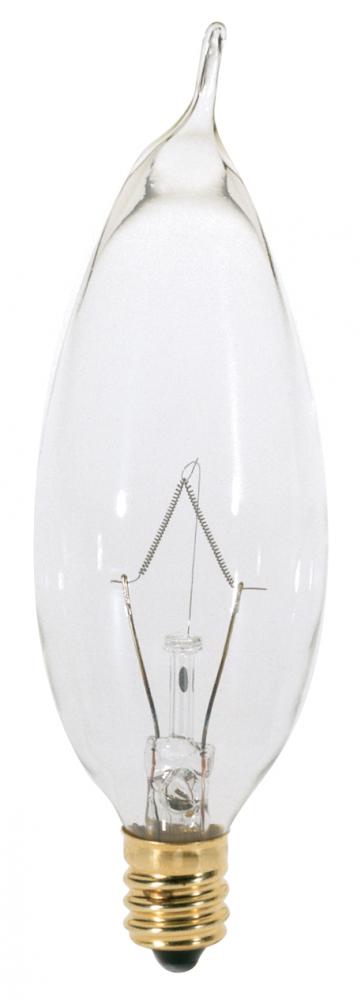 7.5 Watt C9 1/2 Incandescent; Clear; 3000 Average rated hours; 37 Lumens; Candelabra base; 120 Volt