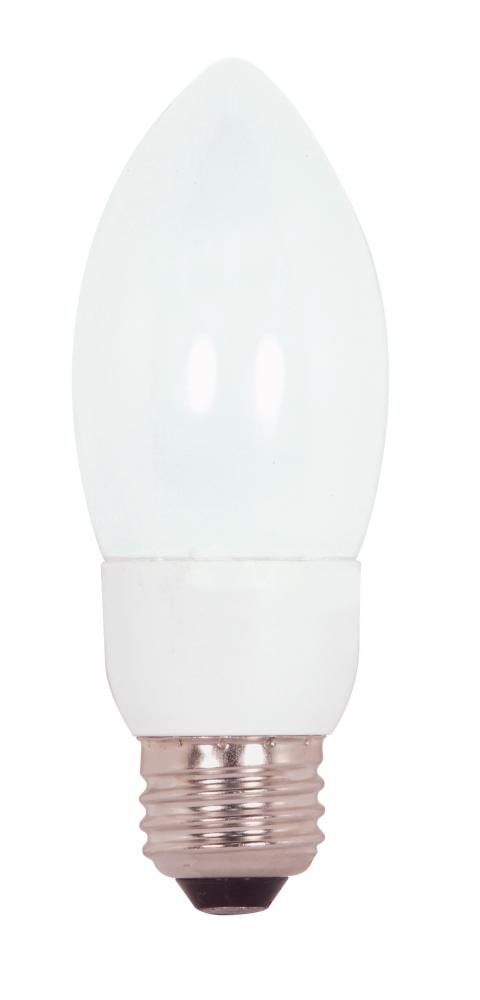 7 Watt; B11 Compact Fluorescent; 2700K; 82 CRI; Medium base; 120 Volt