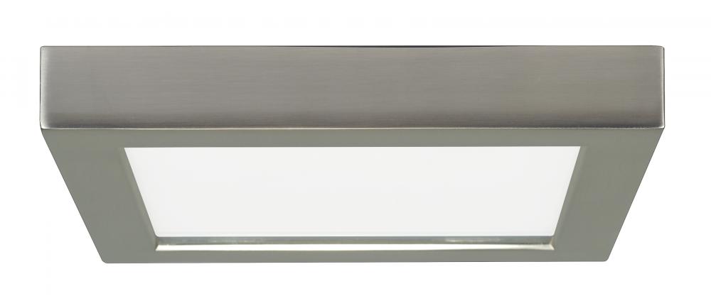 13.5 watt; 7&#34; Flush Mount LED Fixture; 2700K; Square Shape; Brushed Nickel Finish; 120 volts