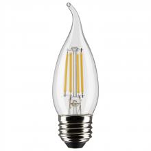 Satco Products Inc. S21887 - 5.5 Watt CA10 LED; Clear; Medium Base; 5000K; 120 Volt; 2-Card