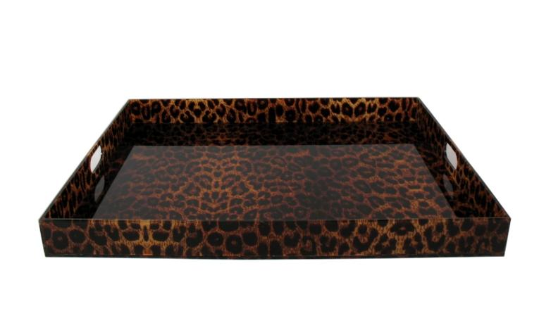 SERVING TRAY, LG, LEOPARD