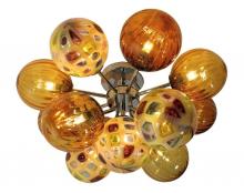 Oggetti Luce 18-P1301 - PERLE CEILING, 13 GLOBE, GOLDENROD, NKL