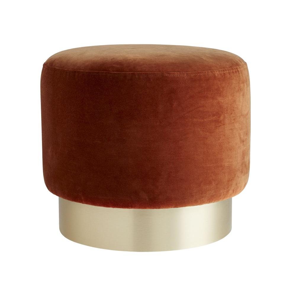 Avalon Ottoman Persimmon Velvet Champagne Swivel