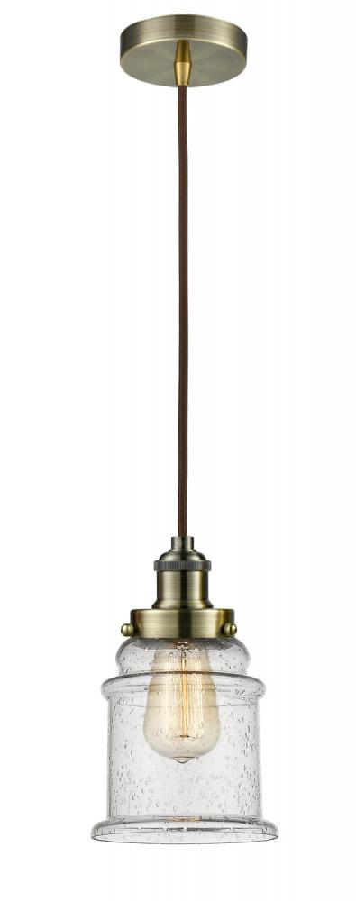 Edison - 1 Light - 8 inch - Antique Brass - Cord hung - Mini Pendant