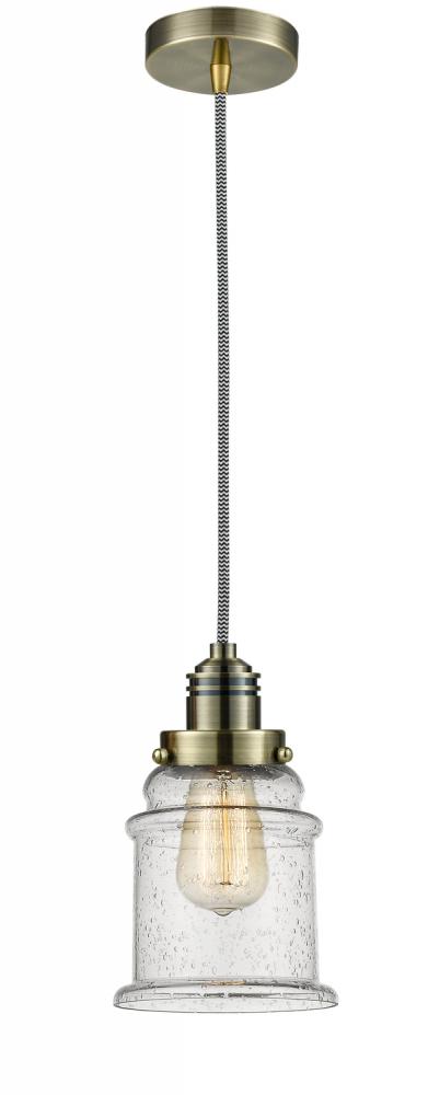 Winchester - 1 Light - 8 inch - Antique Brass - Cord hung - Mini Pendant