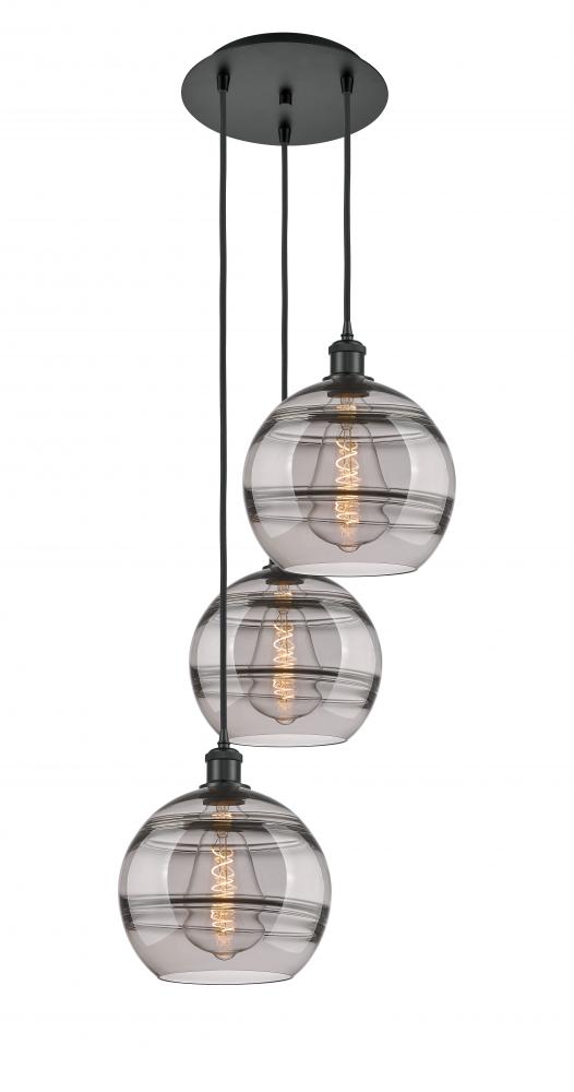 Rochester - 3 Light - 17 inch - Matte Black - Cord hung - Multi Pendant