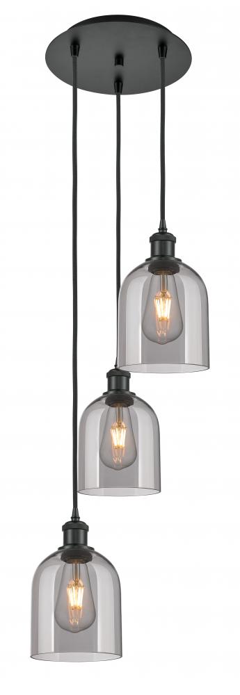 Bella - 3 Light - 12 inch - Matte Black - Cord hung - Multi Pendant