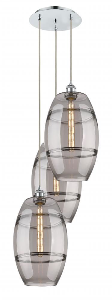 Vaz - 3 Light - 17 inch - Polished Chrome - Cord hung - Multi Pendant