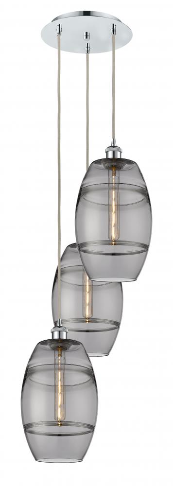 Vaz - 3 Light - 15 inch - Polished Chrome - Cord hung - Multi Pendant