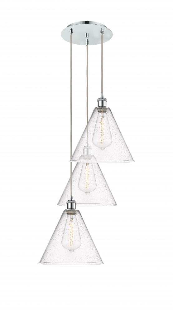 Berkshire - 3 Light - 19 inch - Polished Chrome - Cord Hung - Multi Pendant