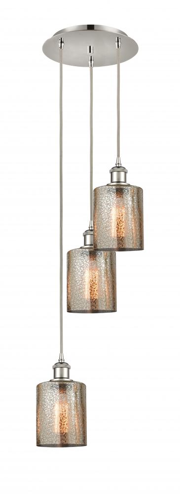 Cobbleskill - 3 Light - 12 inch - Polished Nickel - Cord Hung - Multi Pendant