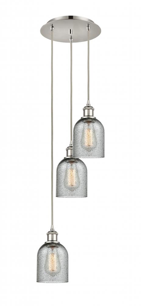 Caledonia - 3 Light - 12 inch - Polished Nickel - Cord Hung - Multi Pendant