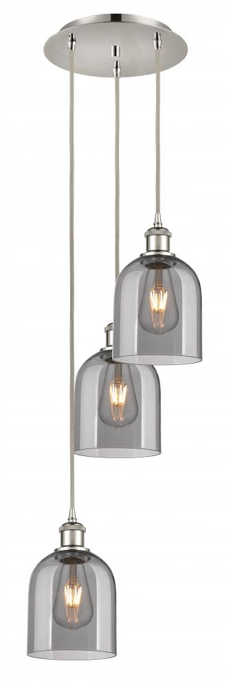 Bella - 3 Light - 12 inch - Polished Nickel - Cord hung - Multi Pendant