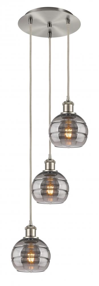 Rochester - 3 Light - 12 inch - Brushed Satin Nickel - Cord hung - Multi Pendant