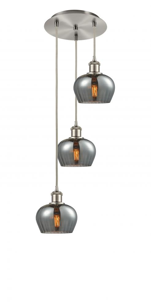 Fenton - 3 Light - 13 inch - Brushed Satin Nickel - Cord Hung - Multi Pendant