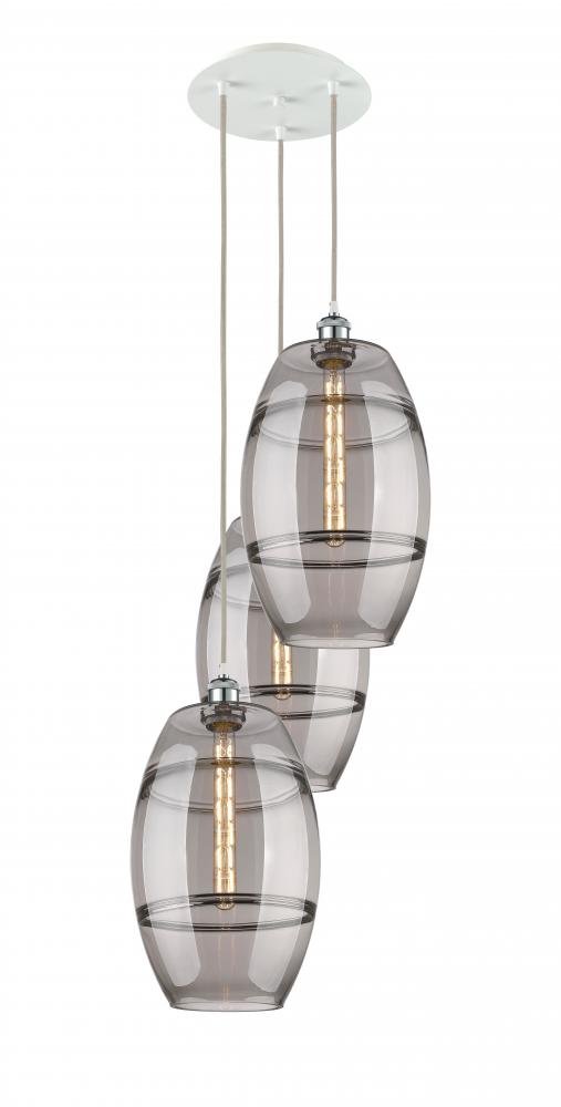 Vaz - 3 Light - 17 inch - White Polished Chrome - Cord Hung - Multi Pendant