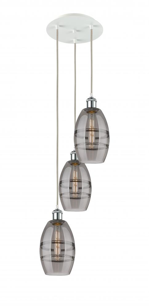 Vaz - 3 Light - 12 inch - White Polished Chrome - Cord Hung - Multi Pendant