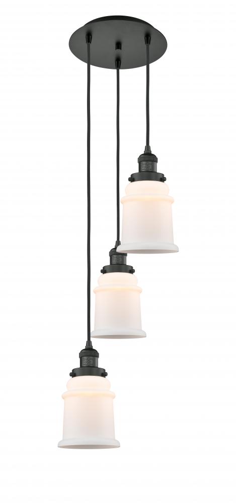 Canton - 3 Light - 13 inch - Matte Black - Cord hung - Multi Pendant