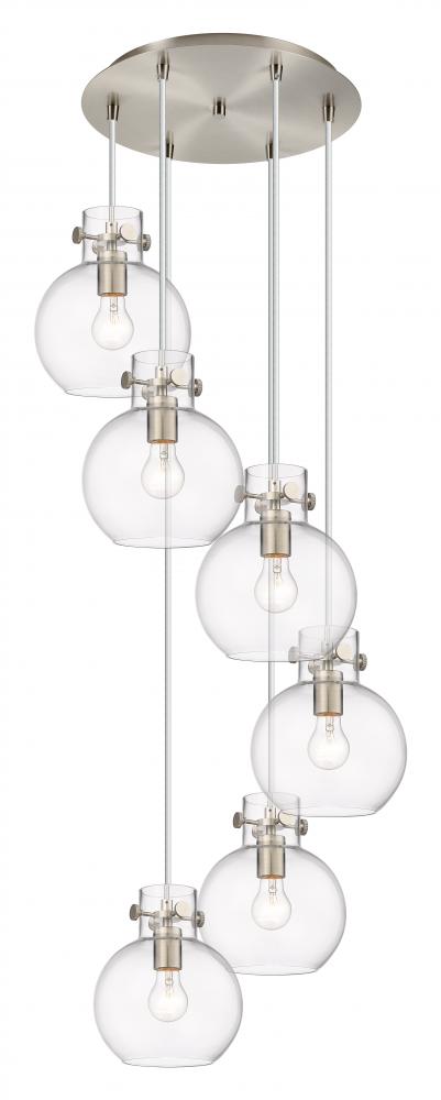 Newton Sphere - 6 Light - 19 inch - Brushed Satin Nickel - Multi Pendant