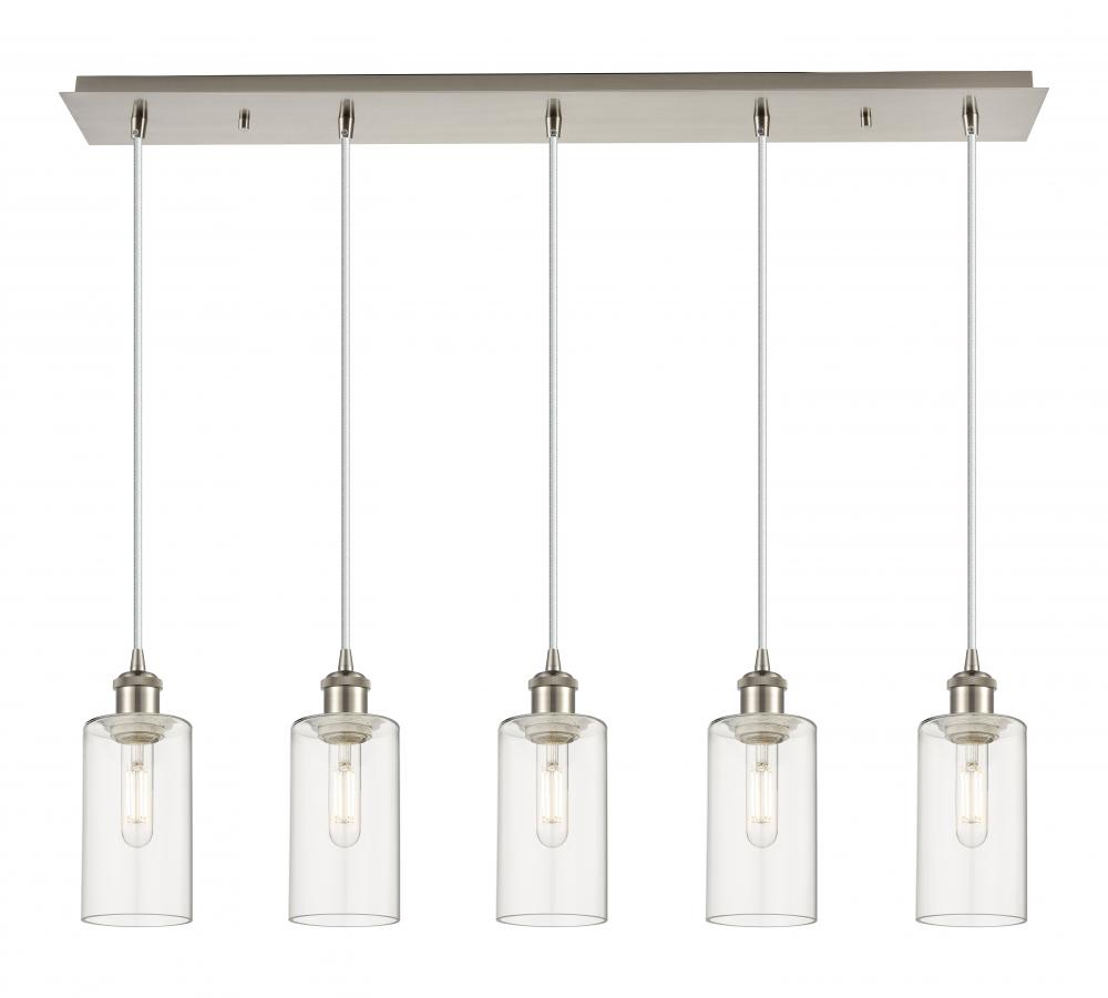 Crown Point - 5 Light - 37 inch - Brushed Satin Nickel - Linear Pendant