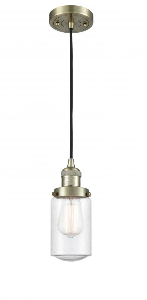 Dover - 1 Light - 5 inch - Antique Brass - Cord hung - Mini Pendant