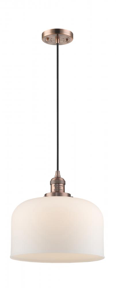 Bell - 1 Light - 12 inch - Antique Copper - Cord hung - Mini Pendant