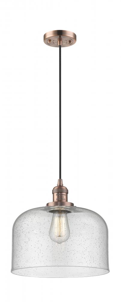 Bell - 1 Light - 12 inch - Antique Copper - Cord hung - Mini Pendant