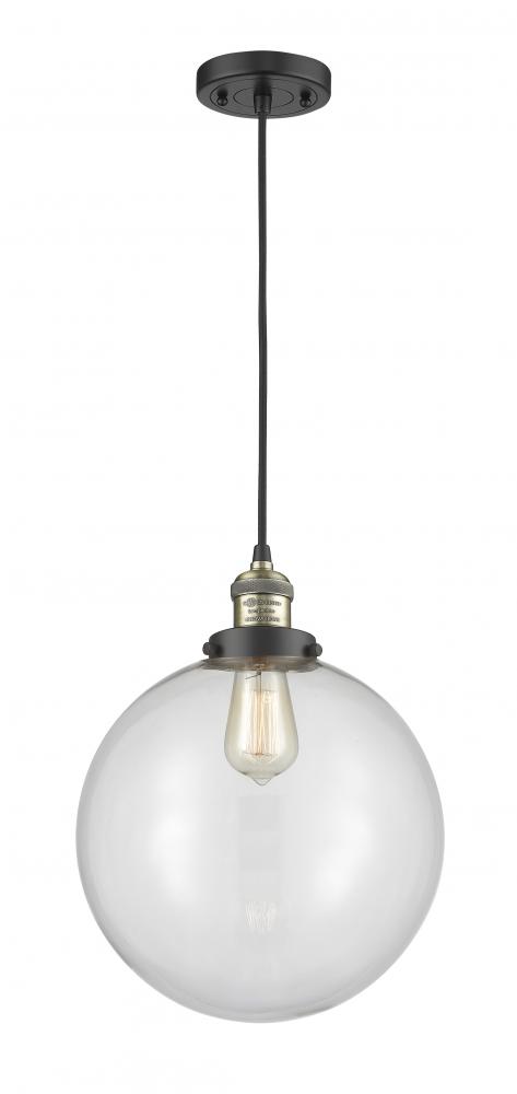 Beacon - 1 Light - 12 inch - Black Antique Brass - Cord hung - Mini Pendant