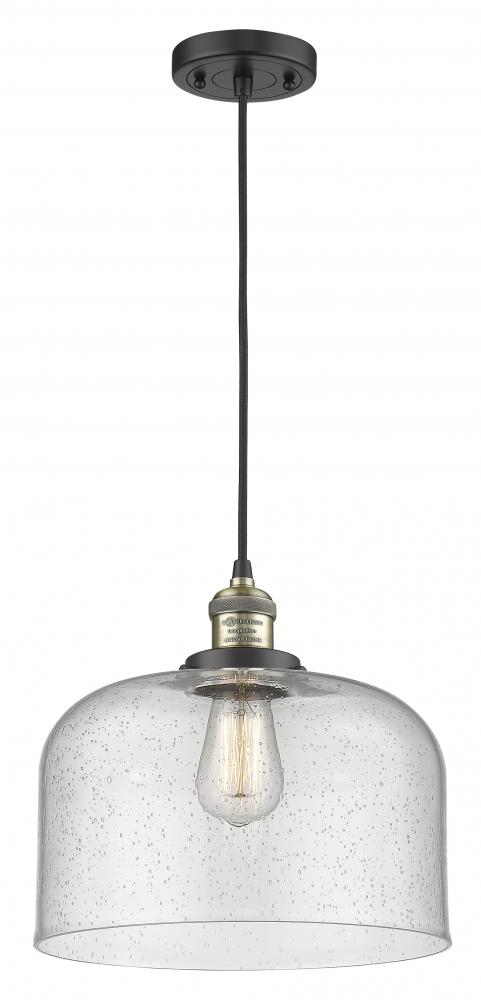 Bell - 1 Light - 12 inch - Black Antique Brass - Cord hung - Mini Pendant