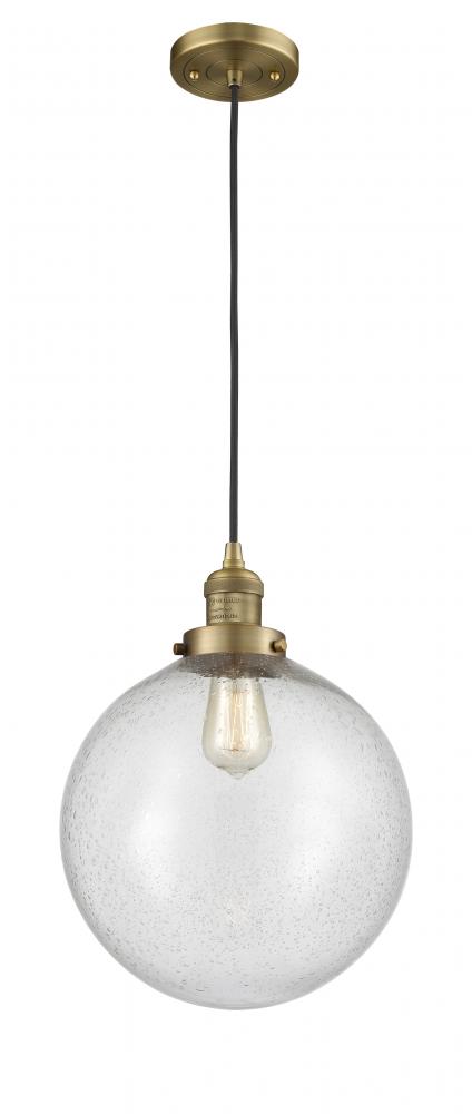 Beacon - 1 Light - 12 inch - Brushed Brass - Cord hung - Mini Pendant