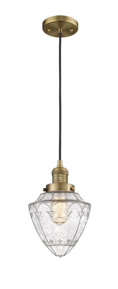 Bullet - 1 Light - 7 inch - Brushed Brass - Cord hung - Mini Pendant