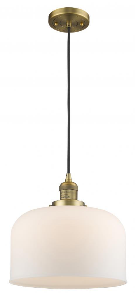 Bell - 1 Light - 12 inch - Brushed Brass - Cord hung - Mini Pendant